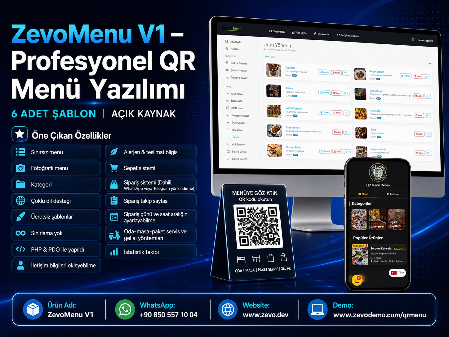 Zevo Menu V1 | QR Menü Yazılımı