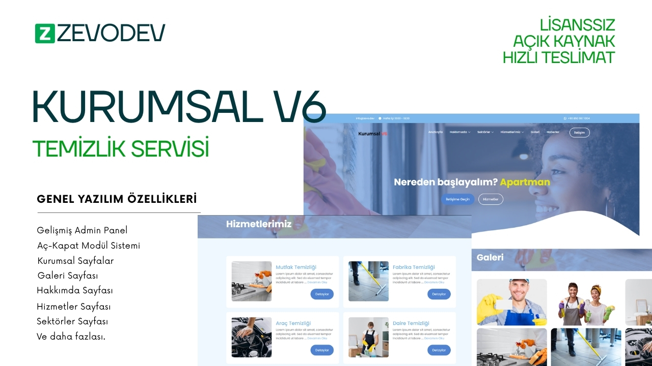 Ürün Kurumsal Yazılım V6 - Temizlik